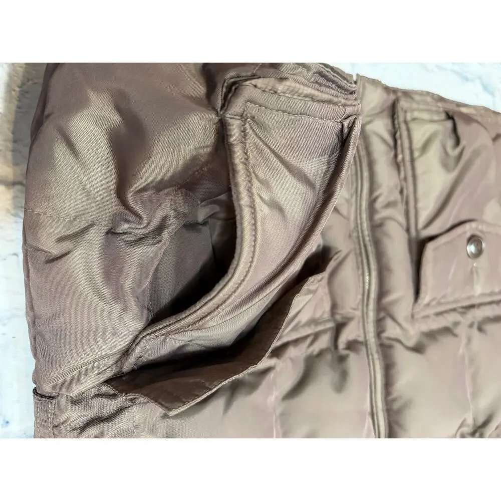 Eddie Bauer Down Vest with faux Fur Collar Eggplant Aubergine Purple size Large - Picture 16 of 16